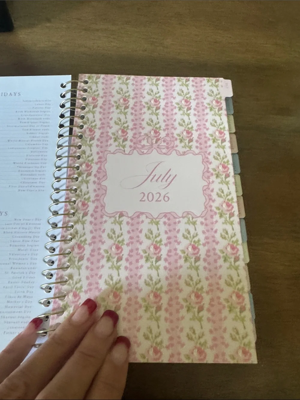 LoveShackFancy Planner - White with Pink Floral & Gold Accents - NWT